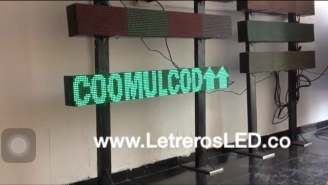 Aviso Programable LED Pasamensajes 128×16 verde. Exterior. USB.