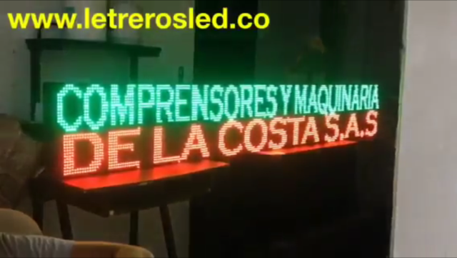 Aviso LED Programable. 224×32, Soporta Lluvia y Sol. Conexion USB.