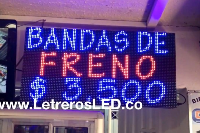Aviso LED Programable USB. 96x48cm. Interperie.